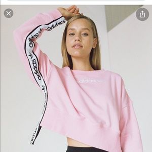 Pink Adidas Crop Crewneck